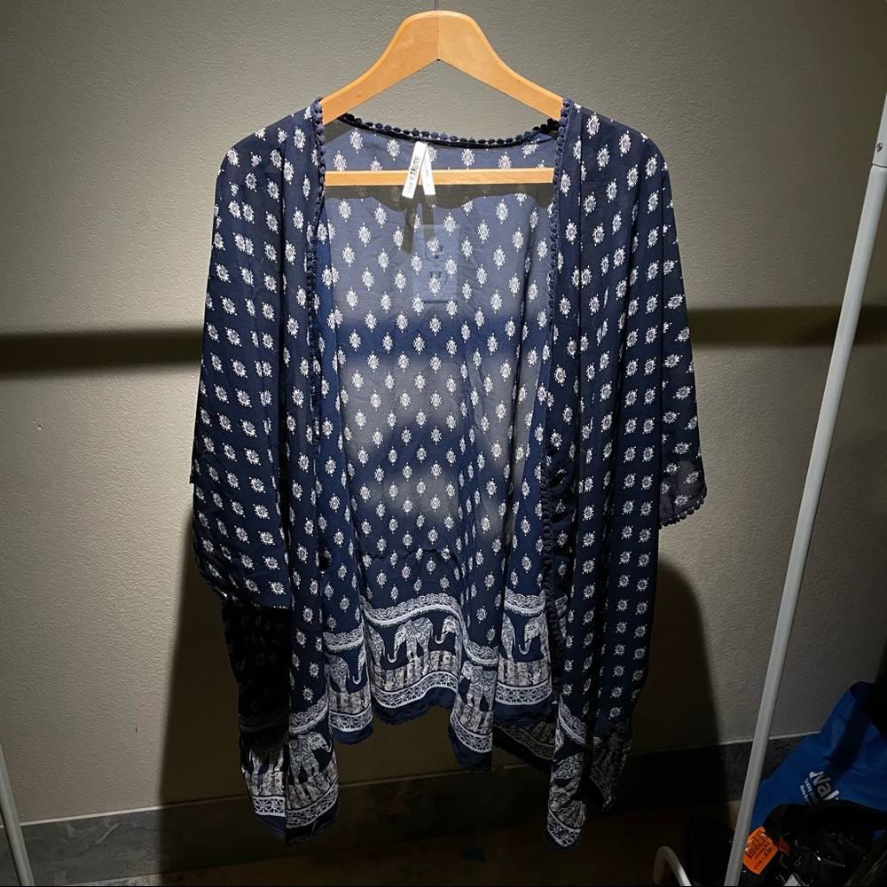 Sheer elephant print cover up